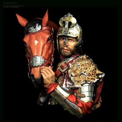 1/10 Scale Roman Centurion with Horse   Detailed Bust Resin Model Unassembled