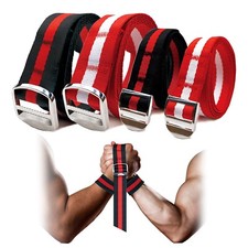 4-Pack Arm Wrestling Straps with Metal Buckle, 1.2m Long Competition Straps