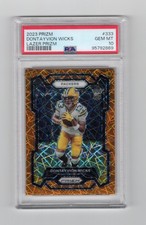 DONTAYVION WICKS 2023 EAGLES PRIZM LAZER ROOKIE CARD PSA 10. rookie card picture