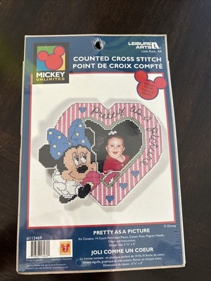 Mickey Unlimited Touchdown Cross Stitch Kit New Disney Pretty As A Picture Vtg