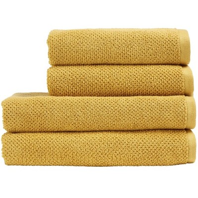 Brixton 4 Piece Towel Set | Saffron Yellow | 100% Cotton | Ultra Soft | Super...
