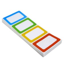 Plain Name Tag Stickers Colorful Border Name Tag Labels - 200 Stickers 3.5 x 2.