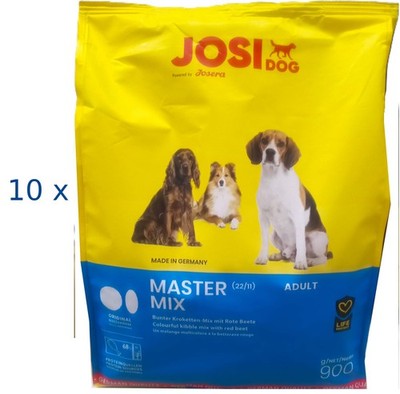 JosiDog Master Mix (  4,24/kg) Hundefutter Trockenfutter Kroketten 10 x 900 g