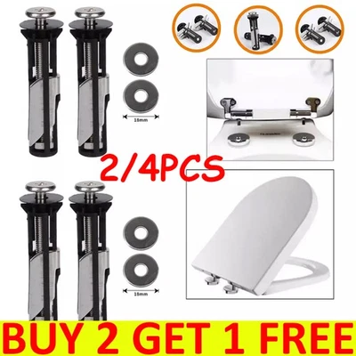 FAIRY-STATION 2/4pcs Toilet Fixing Screws Stainless Steel Toilet Seat Bolts Replacement Toilet