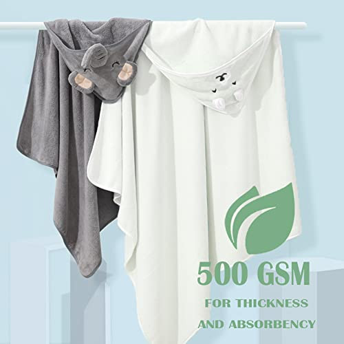 URSEORY 2 Pack Hooded Baby Towels, Premium Soft Bath Towel for Babies, Newbor... - Picture 5 of 8