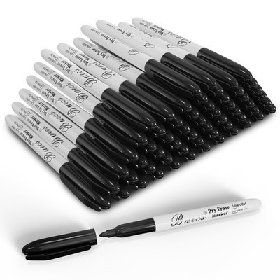 Buecs Black Dry Erase Markers, Low-Odor, 60 60 Count (Pack of 1),