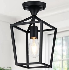 Semi Flush Mount Ceiling Light Fixture Black Not waterproof, Not for Outdoor  