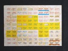 KENNER Fast 111's License Plate ORIGINAL STICKER SHEET #2