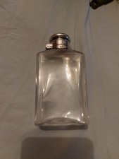 Antiker James Dixon versilberter montierter geschliffener Glasmann Jagd Reitkolben