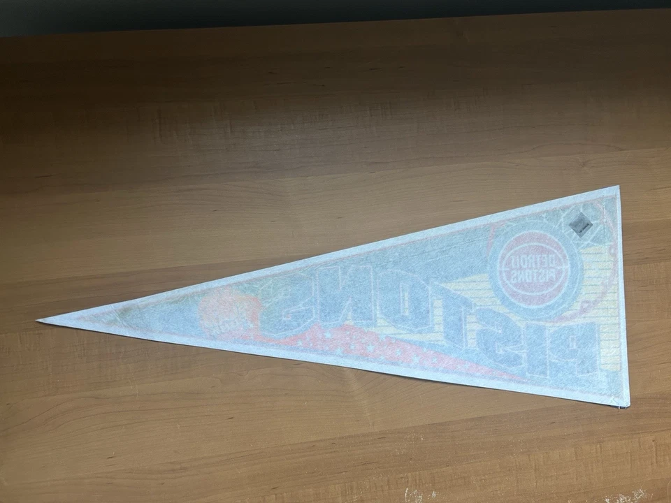 Detroit Pistons Vintage Logo Team Pennant - 30in - 1990's - Nice Collectible - Image 4 of 4