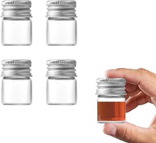 4Pcs 5ml Glass Jars with Lids Mini Glass Bottles Tiny Miniature Bottles Screw