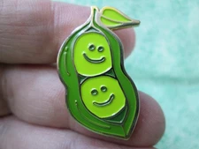 Pea Pod Lapel Hat Pin - Cartoon Faces Two Peas in a Pod By My Word! 2016 - /6J