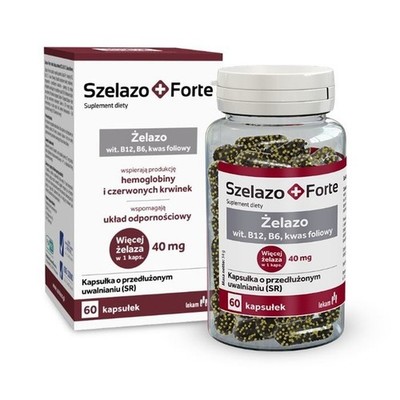 Szelazo+ Forte 40 mg Eisen 60 Kapseln mit Vitamin C Folsäure B6 B12 Blutbildung