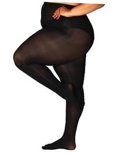 Queen Plus Size Tights Semi Opaque Control 3X-Large-4X-Large 1 Pair - Black