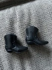 Vintage Ken Black Cowboy Boots  Western Stampin' Shoes Barbie Fashion Accessory