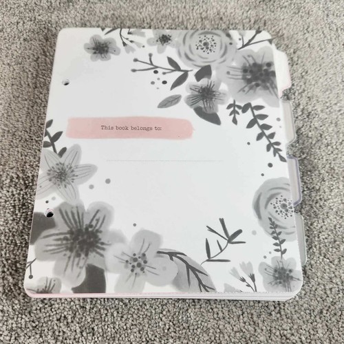 Planner Refill White Floral Lined Grid Tabbed Pages