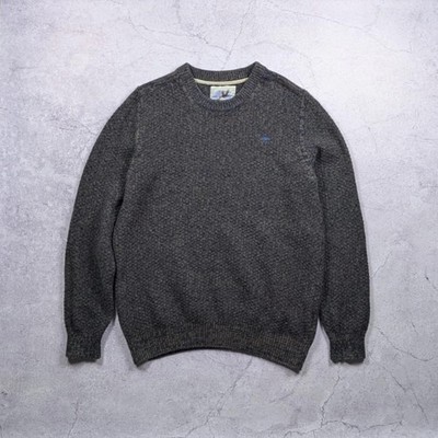 John Partridge Vintage 100% Lambswool Jumper Large Grey Blue Speckled Knit