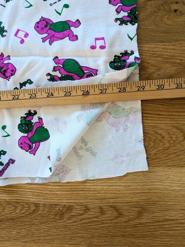 Vintage Barney Baby Bop Music Notes Lyons Group 1993 Stretch Knit Fabric 36"x58" - Picture 8 of 8