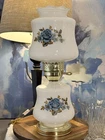 Vintage Hurricane Lamp (17” Height X 6” Diameter) - Blue Floral/NM!!