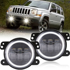 Pair Bumper Led White Fog Lights For Jeep Patriot 2007 2008 2009 2010-2016 2017