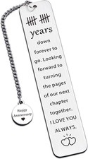 10Th Anniversary Tin Gifts for Him Her - 10 Year Wedding Bookmark for Husband