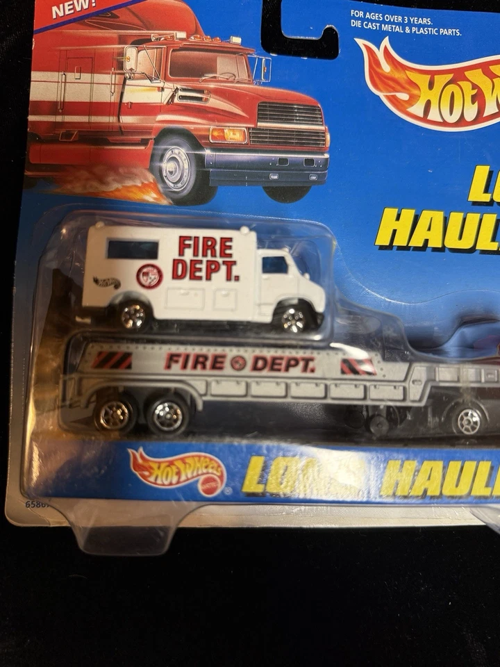 Hot Wheels Long Haulers Ambulance Fire Dept. & Transporter New Sealed 1997 - Image 3 of 4