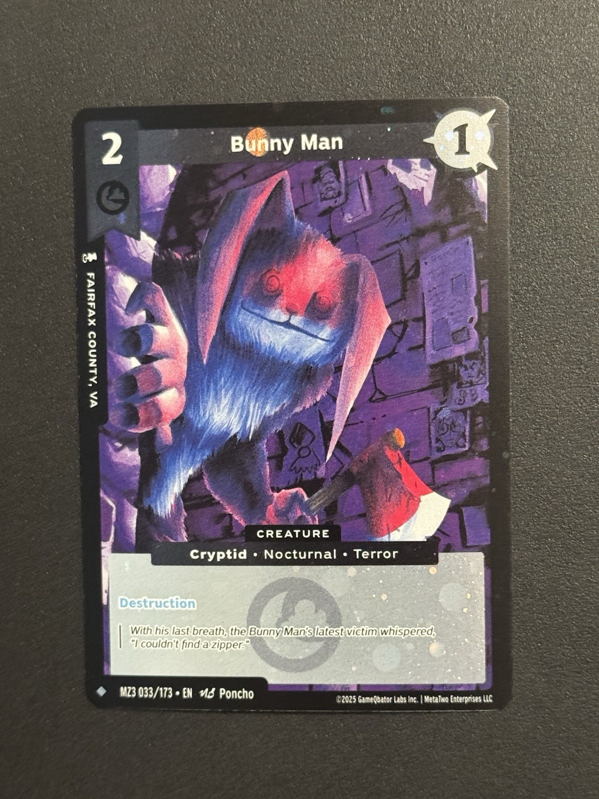 Bunny Man 033/173 Reverse Holo MetaZoo Secret Shadows MZ3 2025 (x1)