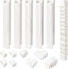 3" W 10Ft L Mini Split Line Set Cover Kit Air Conditioners Decorative PVC Slim L