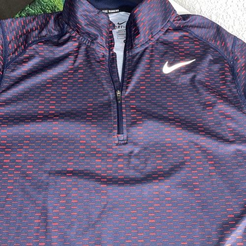 Nike Golf Pullover - Large 1/4 ZIP Mens Dri-Fit Light Weight Geometric