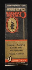 1940s Champ C. Cochran Clothing Shoes and Furnishings Curlee Clothes Fillmore CA