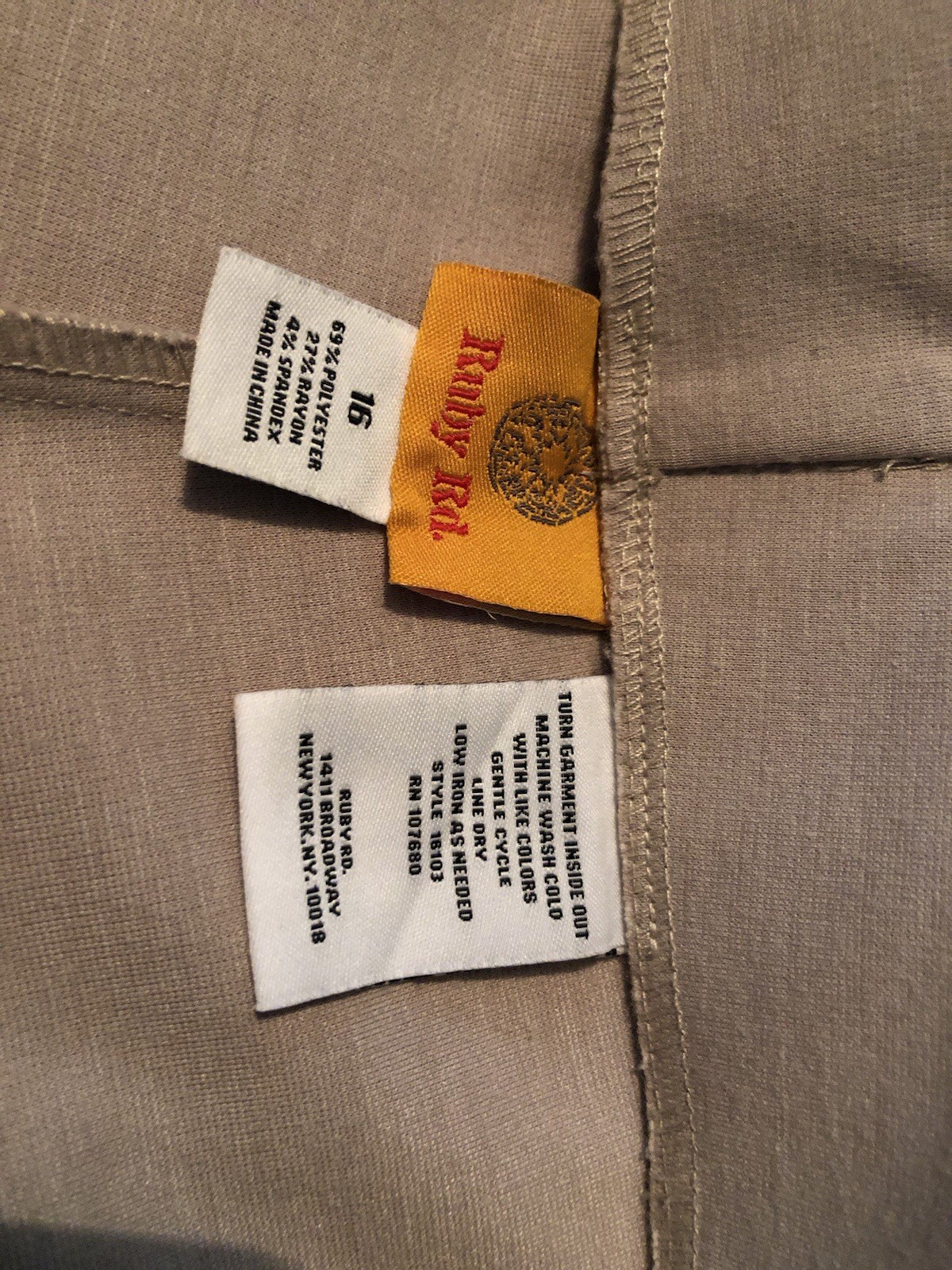 Ruby Rd Pants Pull On Beige 16 - image 3