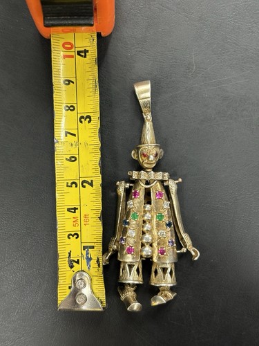 925 Sterling Silber mit Goldplatte Clown Anhänger