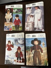Bundle Of 4 Vogue Craft 18" Doll Patterns: 9528, 9559, 9579, 9783