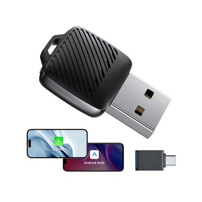 Wireless Carplay&Android Auto Adapter Wired To Wireless Carpay 2 In1
