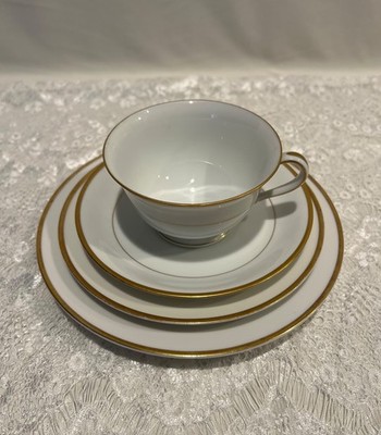 Noritake Goldcroft 4 Piece Tea Party Set White /Gold Trim