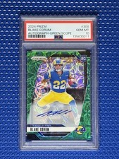 2024 Panini Prizm Blake Corum Rookie Autograph - Green Scope 47/75 PSA GEM MT 10