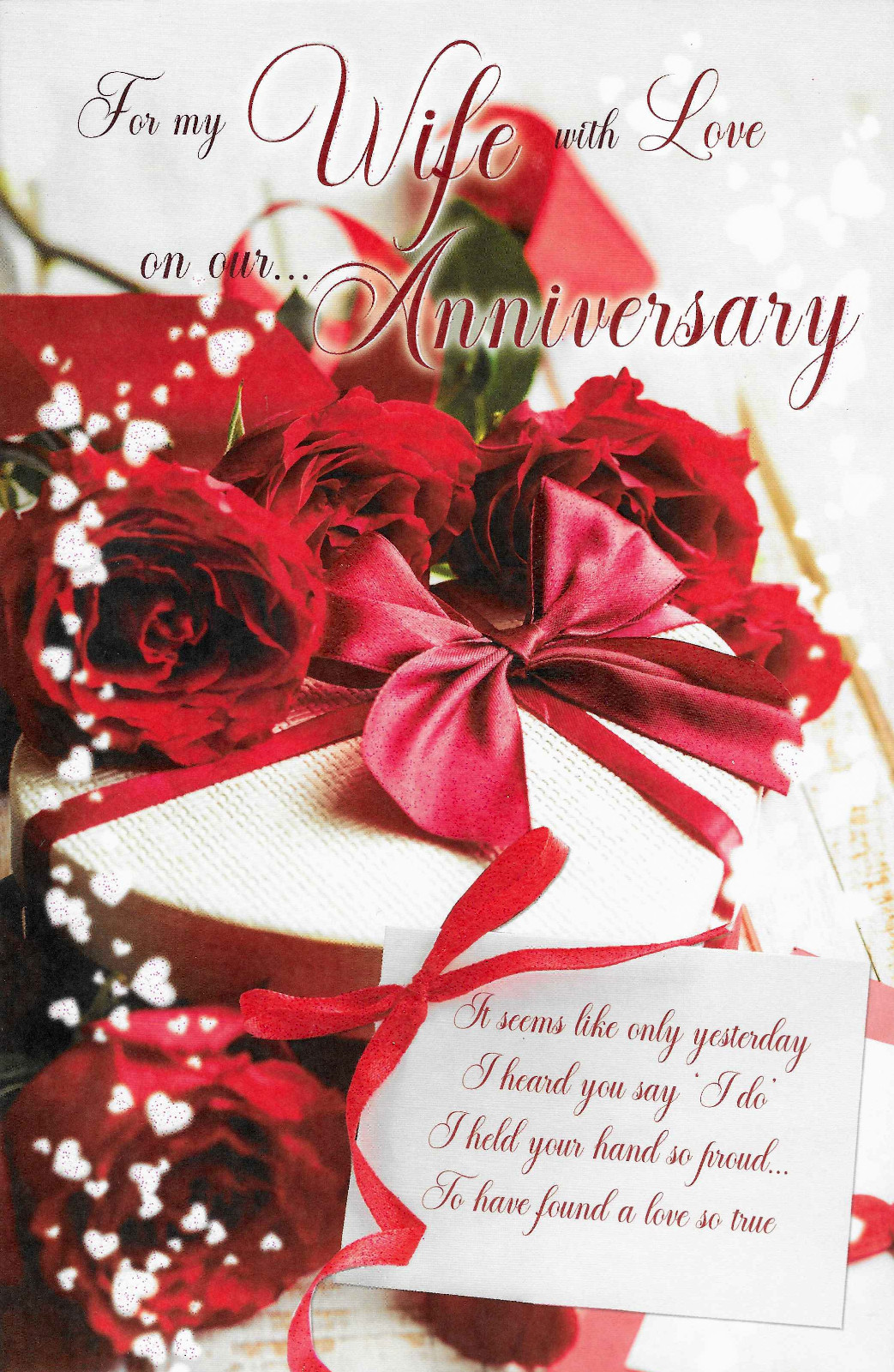 Wedding Anniversary Card WIFE. 11 Inch LARGE Luxury card, really lovely words.