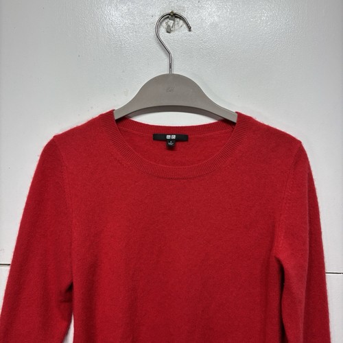 Uniqlo Cashmere Jumper Red Soft Pullover Women’s Size Small - Picture 3 of 6