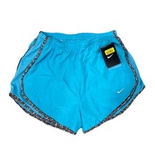 Nike Womens Tempo Dri Fit Running Shorts Blue Black White Accent Size Small NEW