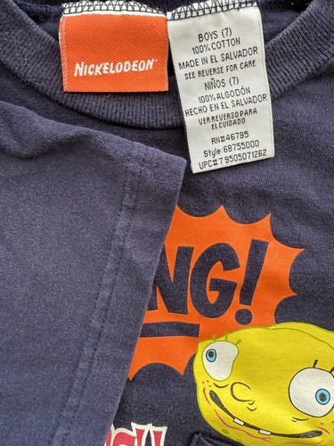 Vintage SpongeBob SquarePants T-shirt Youth 7 Nickelodeon Viacom 2002