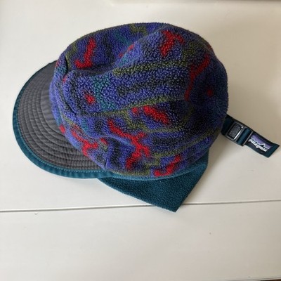 VINTAGE PATAGONIA SYNCHILLA FLEECE   DUCKBILL EAR FLAP HAT CAP SIZE M SUPER RARE