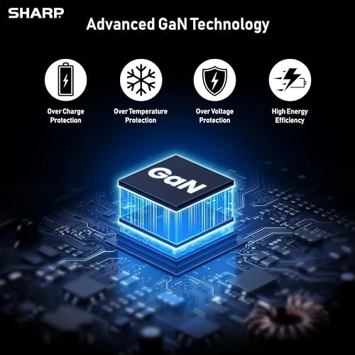SHARP 140W USB C CHARGER, COMPACT FOLDABLE GAN FAST CHARGE QV16 - BLACK - Image 3 of 4
