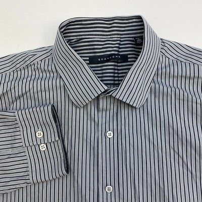 Sean John Button Up Shirt Mens 18 34/35 Multicolor Stripe