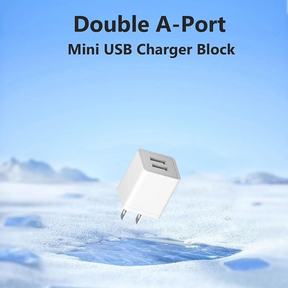 Dual Port USB Fast Home Wall Charger Block 5V 2.1A Power Adapter For iPhone iPod - Image 2 of 4