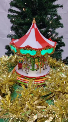 Wizardi Christmas Carousel Decoration. Christmas Village F07M3-5