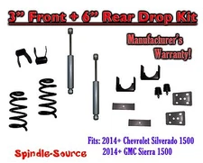3" / 6" Drop Lowering Kit + SHOCKS FOR 16-18 Chevy Silverado GMC Sierra 1500