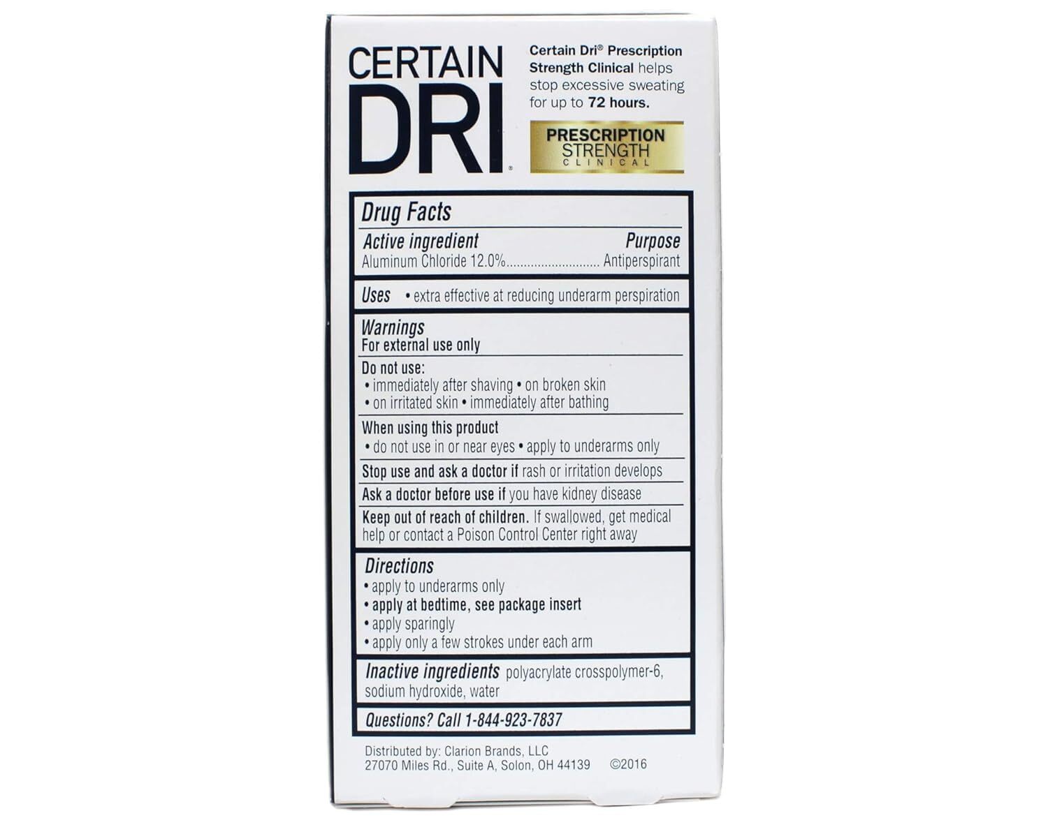 Certain Dri Clinical Antiperspirant 1.2 Ounce Pack Of 3 Prescription Strength