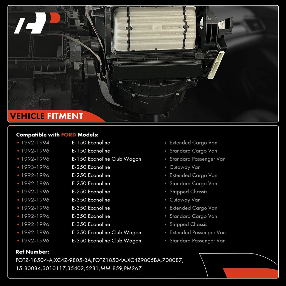 Heater Blower Motor for Ford E-150 250 350 Econoline 1992 1993 1994 1995-1996 - Image 3 of 4