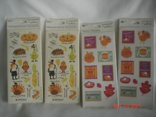 LOT 4 SEALED PKGS. HALLMARK STICKERONI STICKERS 8 Sheets per Pkg. THANKSGIVING 