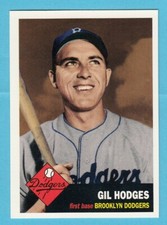1953 Topps Baseball Reprint # 296 Gil Hodges -- Brooklyn Dodgers -- Box 733